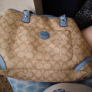Coach Tan and Blue Women's Bag